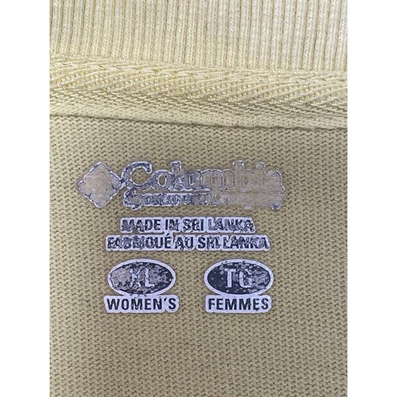 Columbia Women’s XL Yellow 1/4 Zip Pullover Sweatshirt 100% Cotton Casual Wear - Picture 7 of 8